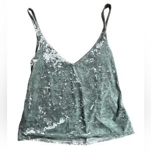 H&M Sage Green Velvet Camisole